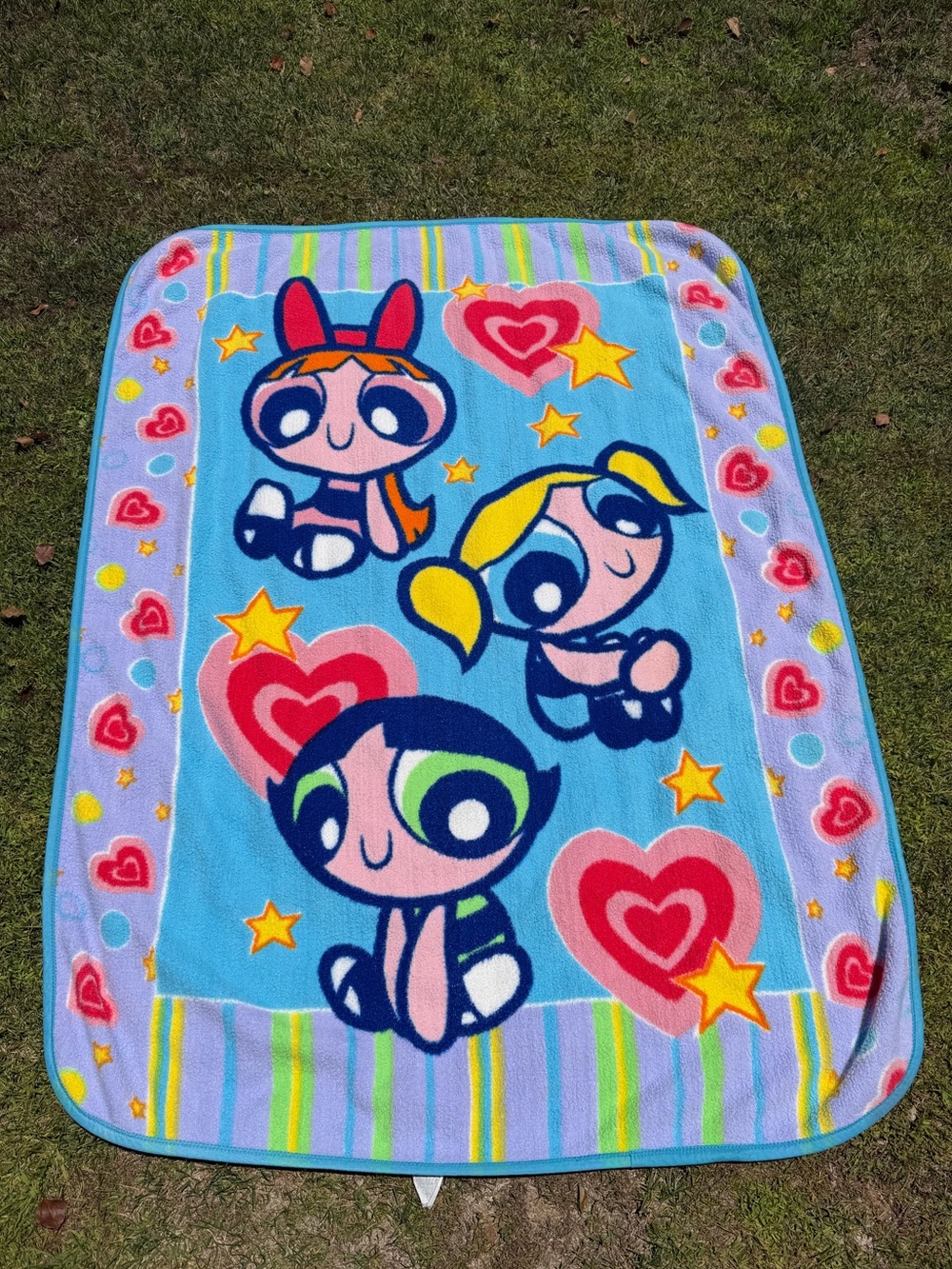 Y2K Powerpuff Girls Fleece Blanket Blossom Bubbles Buttercup Hearts 43x60 Mexico
